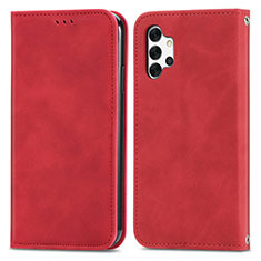 Funda de Cuero Cartera con Soporte Carcasa S04D para Samsung Galaxy A32 4G Rojo