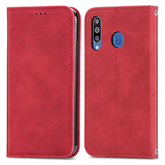 Funda de Cuero Cartera con Soporte Carcasa S04D para Samsung Galaxy A40s Rojo