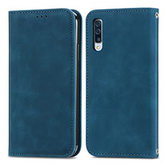 Funda de Cuero Cartera con Soporte Carcasa S04D para Samsung Galaxy A50 Azul