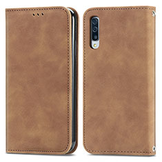 Funda de Cuero Cartera con Soporte Carcasa S04D para Samsung Galaxy A50 Marron