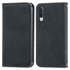 Funda de Cuero Cartera con Soporte Carcasa S04D para Samsung Galaxy A50 Negro