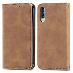 Funda de Cuero Cartera con Soporte Carcasa S04D para Samsung Galaxy A50S Marron