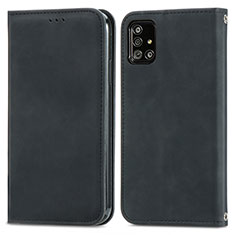 Funda de Cuero Cartera con Soporte Carcasa S04D para Samsung Galaxy A51 5G Negro