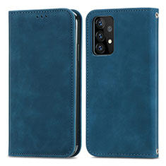 Funda de Cuero Cartera con Soporte Carcasa S04D para Samsung Galaxy A52 4G Azul