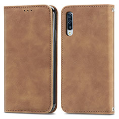 Funda de Cuero Cartera con Soporte Carcasa S04D para Samsung Galaxy A70 Marron