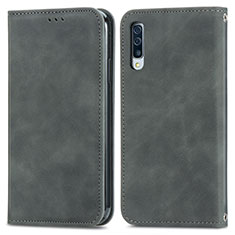 Funda de Cuero Cartera con Soporte Carcasa S04D para Samsung Galaxy A70S Gris