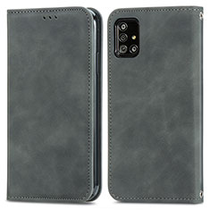 Funda de Cuero Cartera con Soporte Carcasa S04D para Samsung Galaxy A71 4G A715 Gris