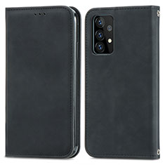 Funda de Cuero Cartera con Soporte Carcasa S04D para Samsung Galaxy A72 5G Negro