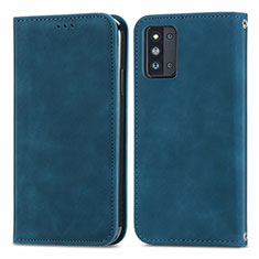 Funda de Cuero Cartera con Soporte Carcasa S04D para Samsung Galaxy F52 5G Azul