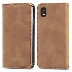 Funda de Cuero Cartera con Soporte Carcasa S04D para Samsung Galaxy M01 Core Marron