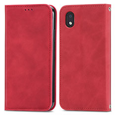 Funda de Cuero Cartera con Soporte Carcasa S04D para Samsung Galaxy M01 Core Rojo