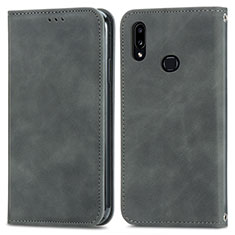 Funda de Cuero Cartera con Soporte Carcasa S04D para Samsung Galaxy M01s Gris