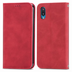 Funda de Cuero Cartera con Soporte Carcasa S04D para Samsung Galaxy M02 Rojo