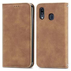 Funda de Cuero Cartera con Soporte Carcasa S04D para Samsung Galaxy M10S Marron