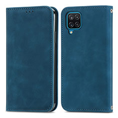 Funda de Cuero Cartera con Soporte Carcasa S04D para Samsung Galaxy M12 Azul