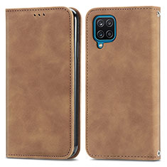 Funda de Cuero Cartera con Soporte Carcasa S04D para Samsung Galaxy M12 Marron