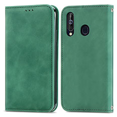 Funda de Cuero Cartera con Soporte Carcasa S04D para Samsung Galaxy M40 Verde