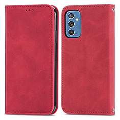 Funda de Cuero Cartera con Soporte Carcasa S04D para Samsung Galaxy M52 5G Rojo