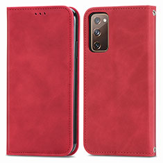 Funda de Cuero Cartera con Soporte Carcasa S04D para Samsung Galaxy S20 FE (2022) 5G Rojo