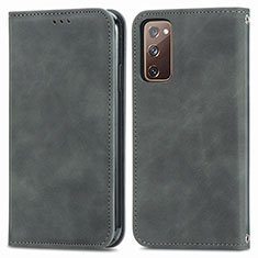 Funda de Cuero Cartera con Soporte Carcasa S04D para Samsung Galaxy S20 FE 4G Gris