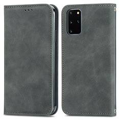 Funda de Cuero Cartera con Soporte Carcasa S04D para Samsung Galaxy S20 Plus 5G Gris