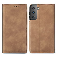 Funda de Cuero Cartera con Soporte Carcasa S04D para Samsung Galaxy S22 Plus 5G Marron