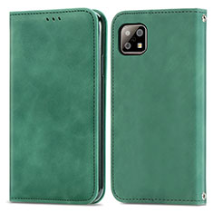 Funda de Cuero Cartera con Soporte Carcasa S04D para Sharp Aquos Sense6s Verde