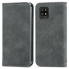 Funda de Cuero Cartera con Soporte Carcasa S04D para Sharp Aquos Zero6 Gris