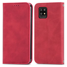 Funda de Cuero Cartera con Soporte Carcasa S04D para Sharp Aquos Zero6 Rojo