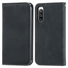 Funda de Cuero Cartera con Soporte Carcasa S04D para Sony Xperia 10 IV Negro