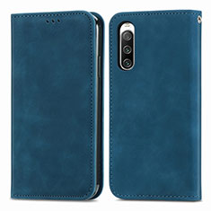 Funda de Cuero Cartera con Soporte Carcasa S04D para Sony Xperia 10 IV SO-52C Azul