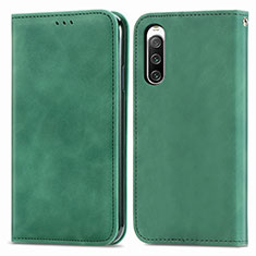 Funda de Cuero Cartera con Soporte Carcasa S04D para Sony Xperia 10 IV Verde