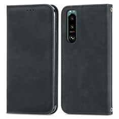 Funda de Cuero Cartera con Soporte Carcasa S04D para Sony Xperia 5 III SO-53B Negro