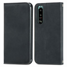 Funda de Cuero Cartera con Soporte Carcasa S04D para Sony Xperia 5 IV Negro