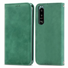 Funda de Cuero Cartera con Soporte Carcasa S04D para Sony Xperia 5 IV Verde