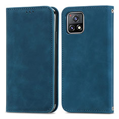 Funda de Cuero Cartera con Soporte Carcasa S04D para Vivo iQOO U3x 5G Azul