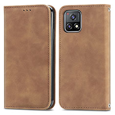 Funda de Cuero Cartera con Soporte Carcasa S04D para Vivo iQOO U3x 5G Marron