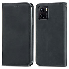 Funda de Cuero Cartera con Soporte Carcasa S04D para Vivo iQOO U5x Negro