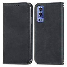 Funda de Cuero Cartera con Soporte Carcasa S04D para Vivo iQOO Z3 5G Negro