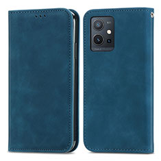 Funda de Cuero Cartera con Soporte Carcasa S04D para Vivo T1 5G India Azul