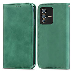 Funda de Cuero Cartera con Soporte Carcasa S04D para Vivo V23 5G Verde