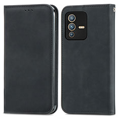 Funda de Cuero Cartera con Soporte Carcasa S04D para Vivo V23 Pro 5G Negro