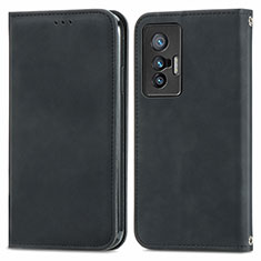 Funda de Cuero Cartera con Soporte Carcasa S04D para Vivo X70t Negro