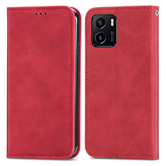 Funda de Cuero Cartera con Soporte Carcasa S04D para Vivo Y01A Rojo