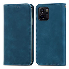 Funda de Cuero Cartera con Soporte Carcasa S04D para Vivo Y10 Azul