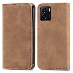 Funda de Cuero Cartera con Soporte Carcasa S04D para Vivo Y10 t1 Marron