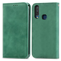 Funda de Cuero Cartera con Soporte Carcasa S04D para Vivo Y11 Verde