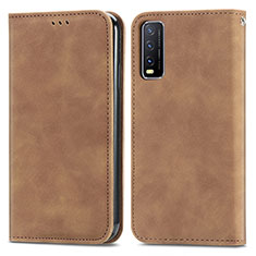 Funda de Cuero Cartera con Soporte Carcasa S04D para Vivo Y11s Marron