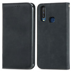 Funda de Cuero Cartera con Soporte Carcasa S04D para Vivo Y12 Negro