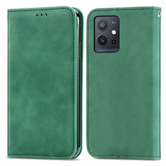 Funda de Cuero Cartera con Soporte Carcasa S04D para Vivo Y30 5G Verde